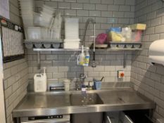 Stainless Steel Single Basin Commercial Sink Unit with LH/RH Drainers, Splashback, Pulldown Tap Acco