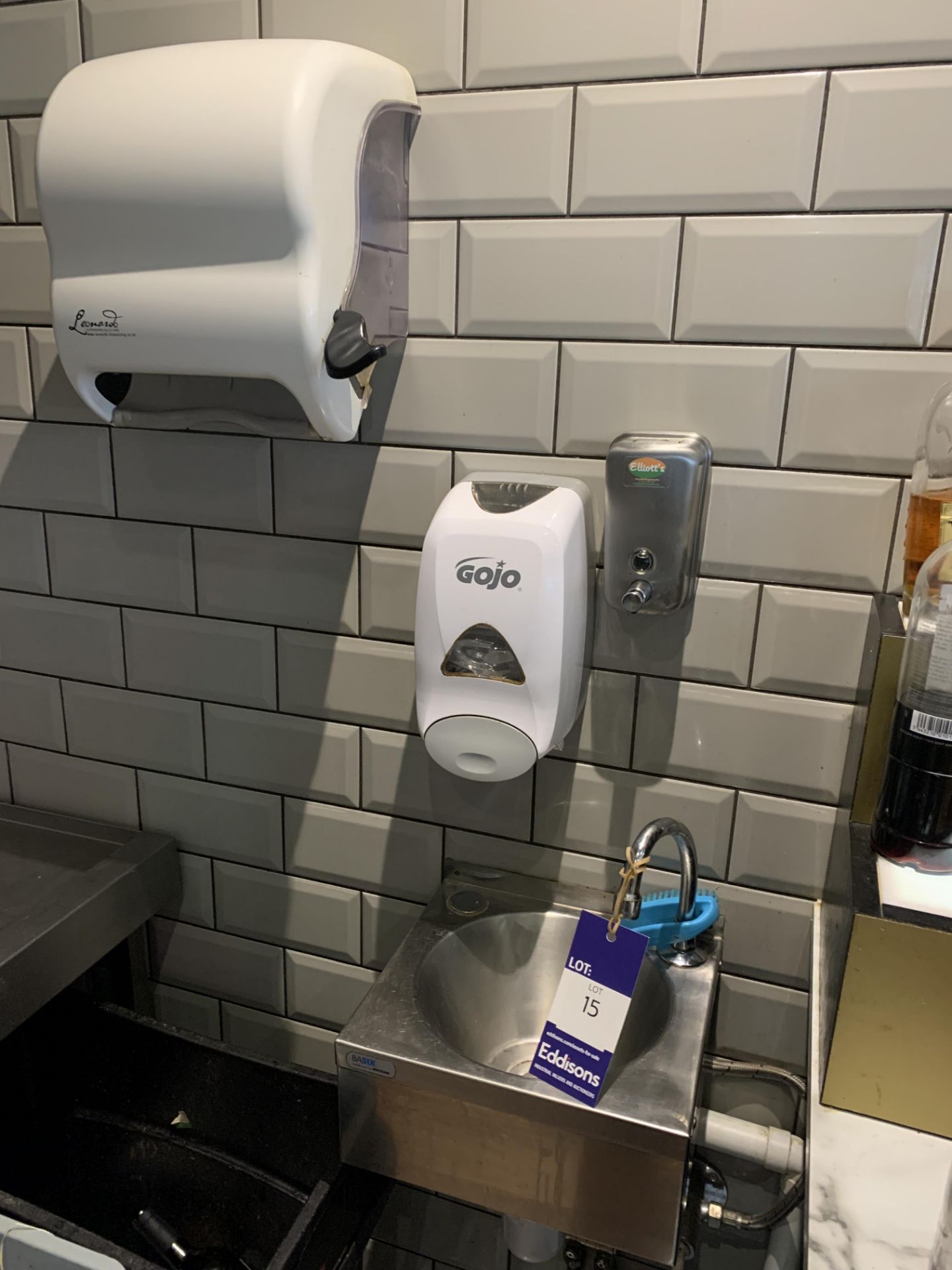 Mechline Basic Stainless Steel Wall Mounted Sink Unit Complete with Paper Towel Dispenser and Soap D