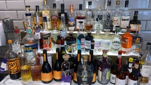 Alcoholic wet stock of bar area