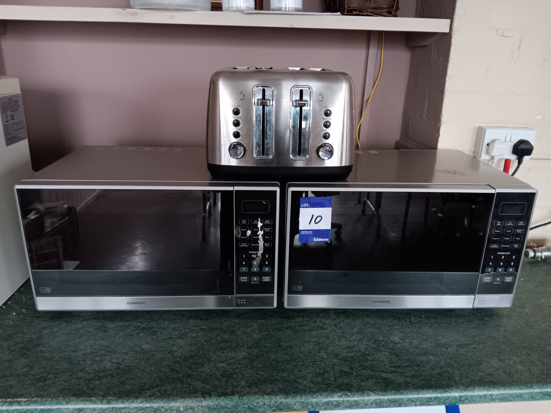 2 x Kenwood Microwaves & George 4-Slice Toaster