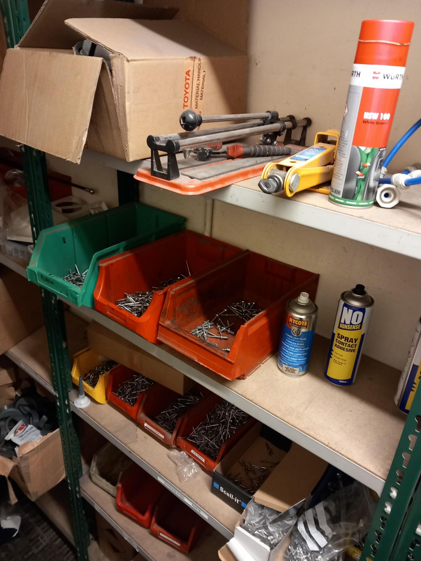 Content of store room to include various fittings, components, adhesives, sealants, electrical - Image 15 of 15