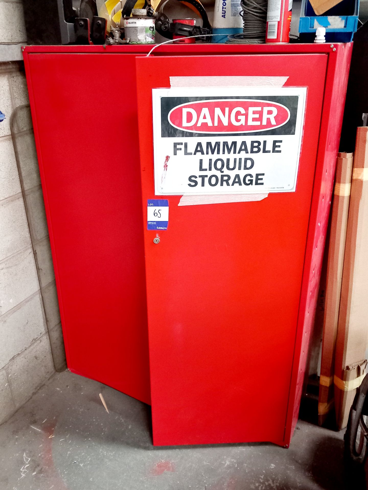 Flammable liquid cabinet and contents (purchaser to remove all contents)