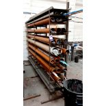 Stock rack and contents of various copper/plastic piping and trim