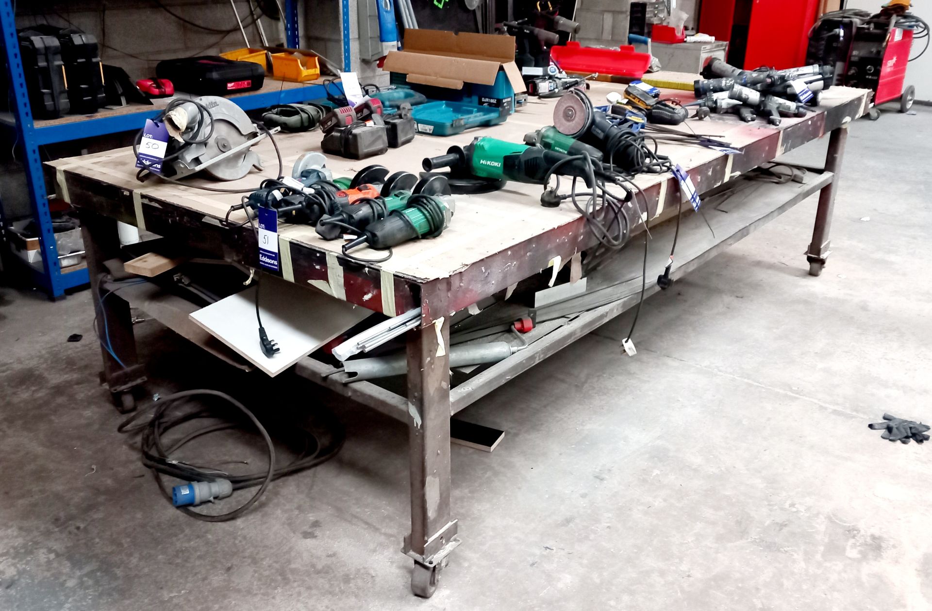 Fabricated mobile welding table (3000x1500) - Image 2 of 2