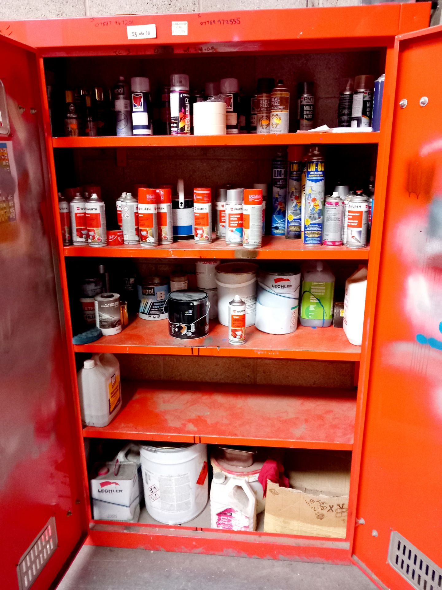 Four door flammable liquid unit and contents (purchaser to remove all contents) - Image 3 of 3