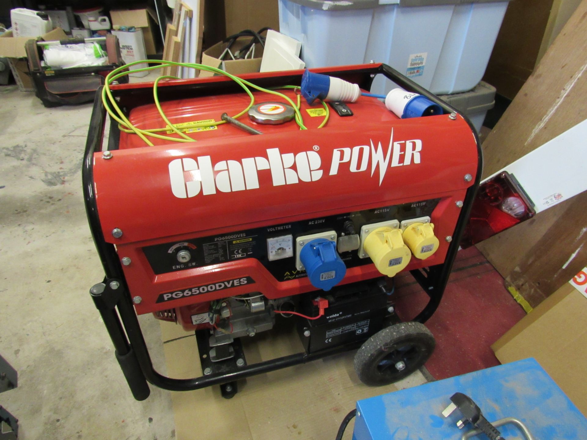 Clarke PG6500DVES 5.5KVA Generator 1 x 32amp 230v. 1 x 32amp 115v. 1 x 16amp 115v - Image 9 of 9