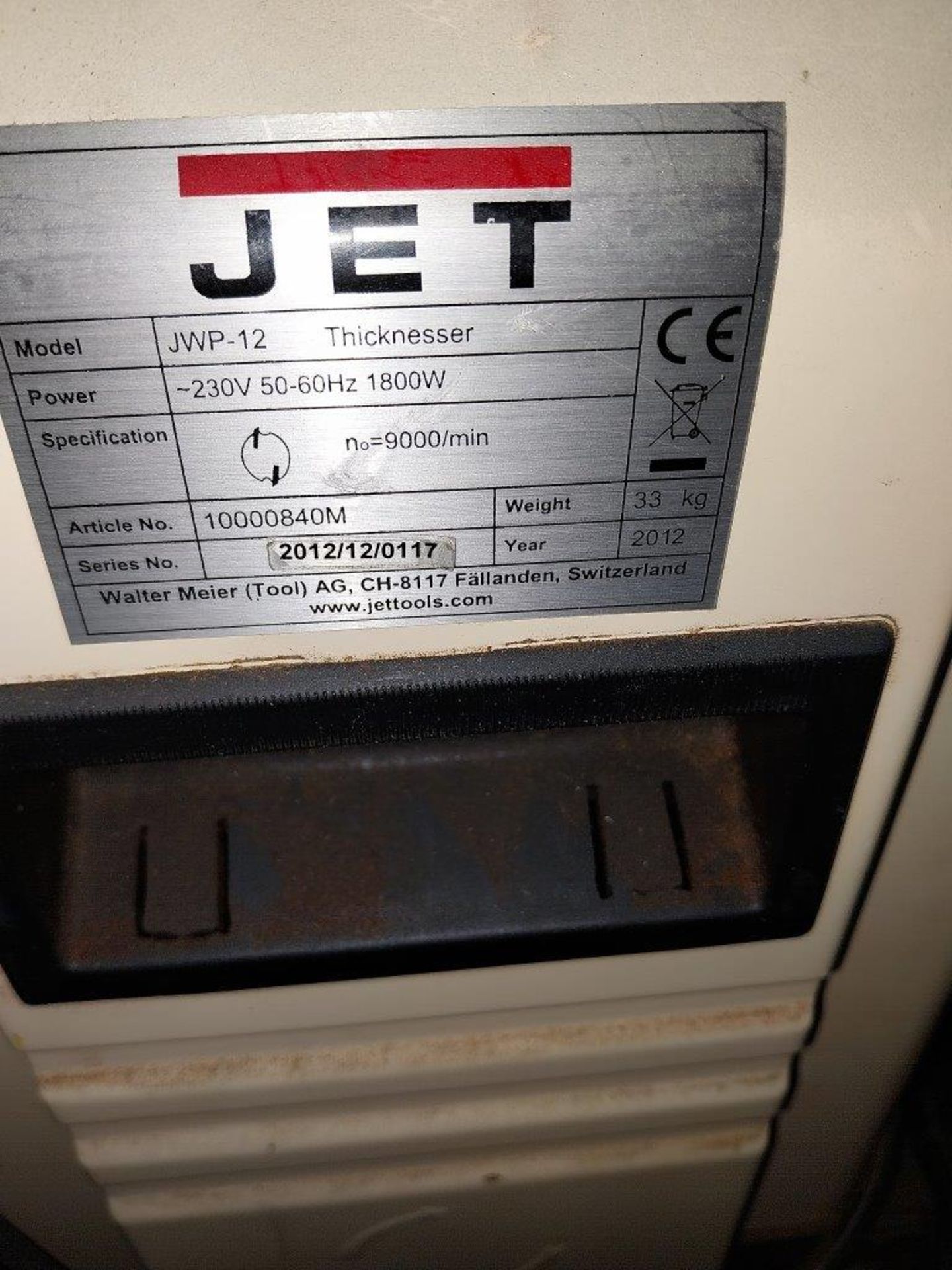 Jet JWP-12 Thicknesser, 1800w, 230v - Image 2 of 5