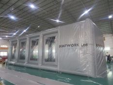 Inflatable Workshop/Spray Booth; Measurements: 15m (L) x 5m (W) x 4500mm (H) with 2 x FQM -2320