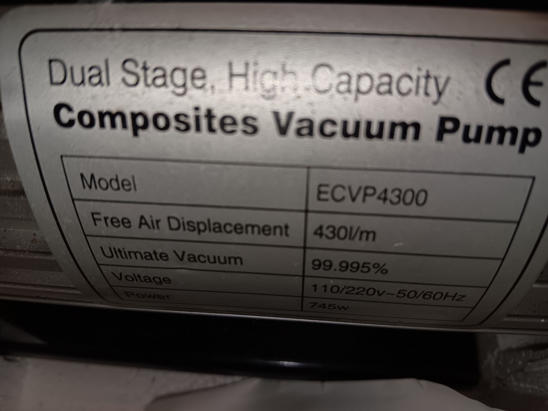 Dual Stage High Capacity Composite Vacuum Pump ECVP 4300 - Image 3 of 5