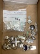 Assorted silver pendants - including initial pendants (100g)