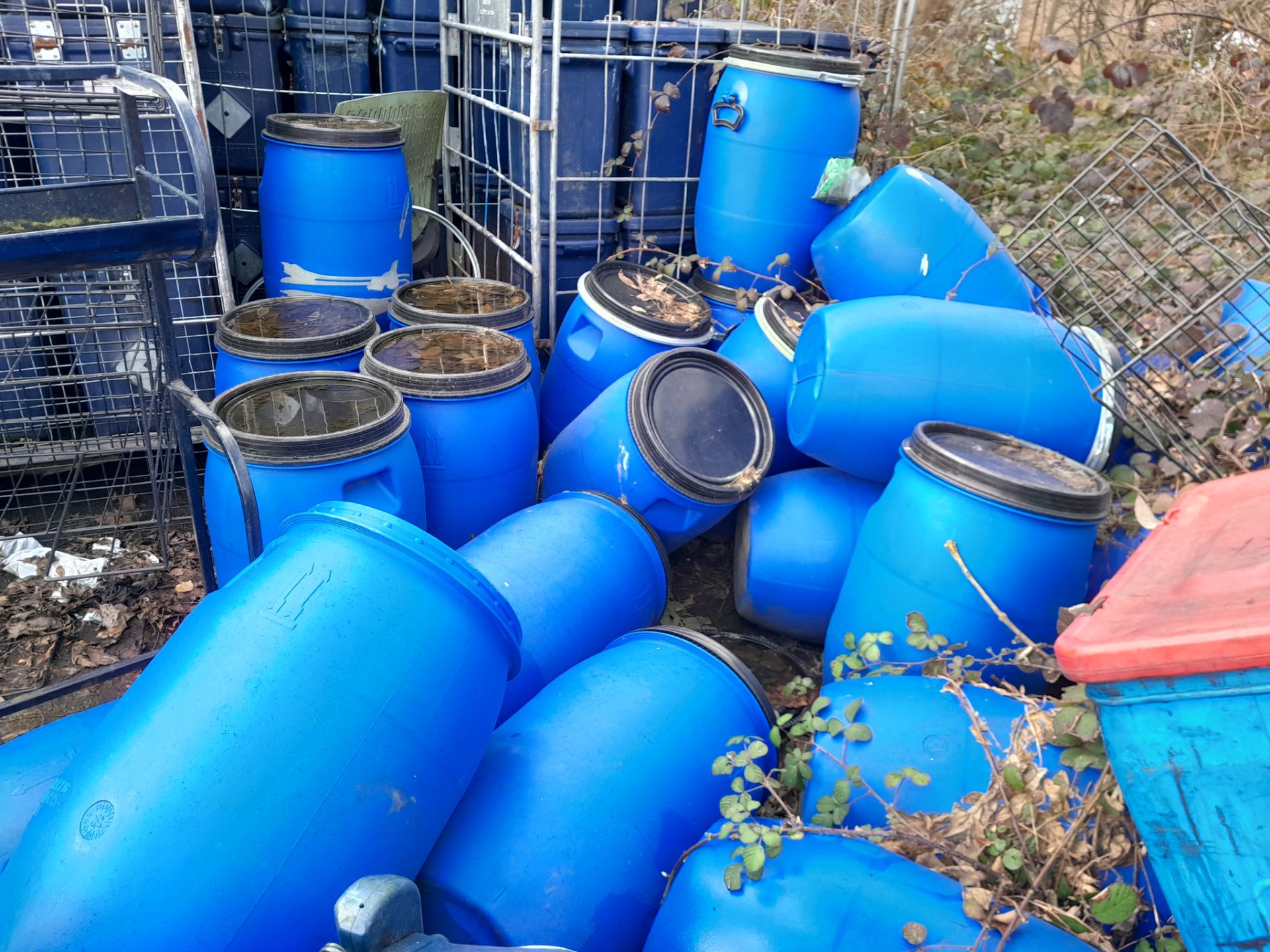 25 Schutz blue plastic drums, some with lids, approx. 580mm x 340mm - Image 2 of 4