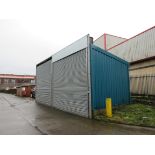 Steel Portal frame store/building with 2 roller shutter doors, electrical control panel, wall and