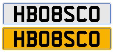 Cherished registration number.: HB08SCO An administration fee of £80 + VAT will be added to the sale