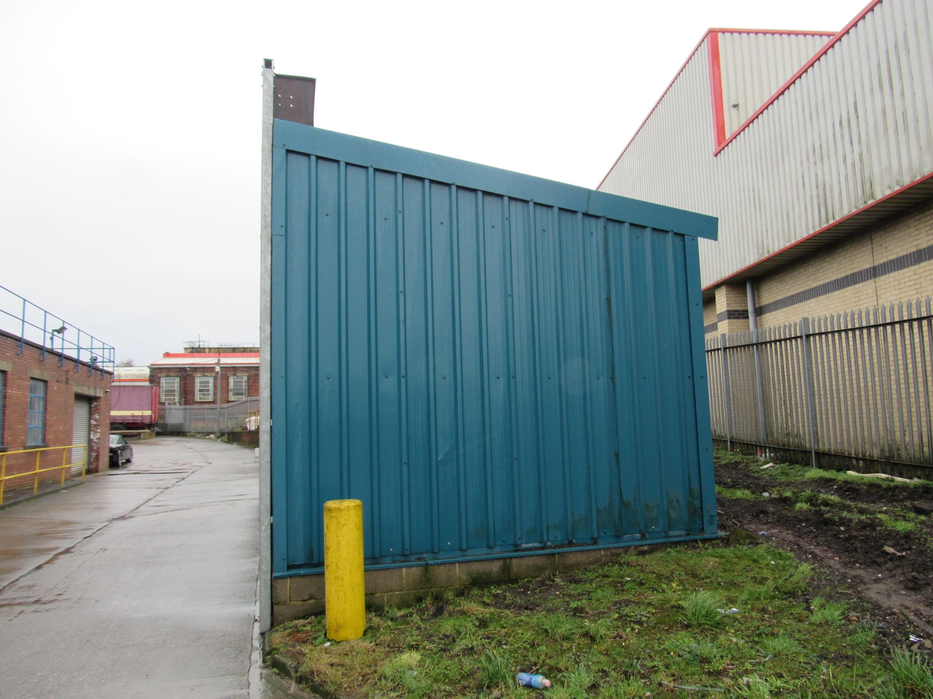 Steel Portal frame store/building with 2 roller shutter doors, electrical control panel, wall and - Image 7 of 16