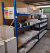 2 x Bays of racking, comprising 3 x assorted end f