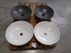 4 x Villeroy & Boch sink basins (2 x grey, 2 x lemon) (Ex-display, viewing strongly recommended as