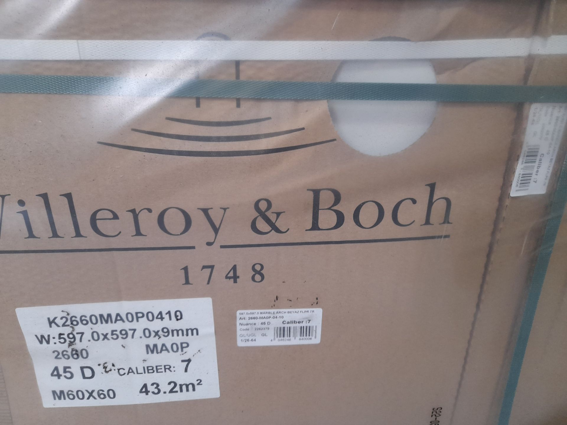 Villeroy & Boch marble arch betaz 60x60 to pallet - Image 2 of 2