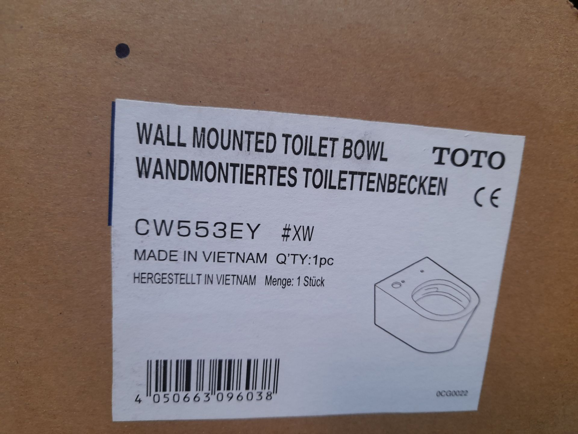 Toto Wall Mounted Toilet Bowl (CW553EY) (Boxed) - Image 2 of 2