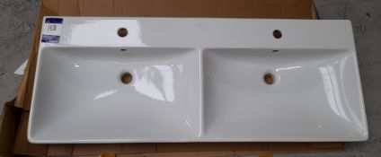 Villeroy & Boch twin sink basin (1200x460) (Ex-display, viewing strongly recommended as some items