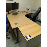 Office furniture to include office desk & 2x 4 dra