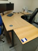 Office furniture to include office desk & 2x 4 dra