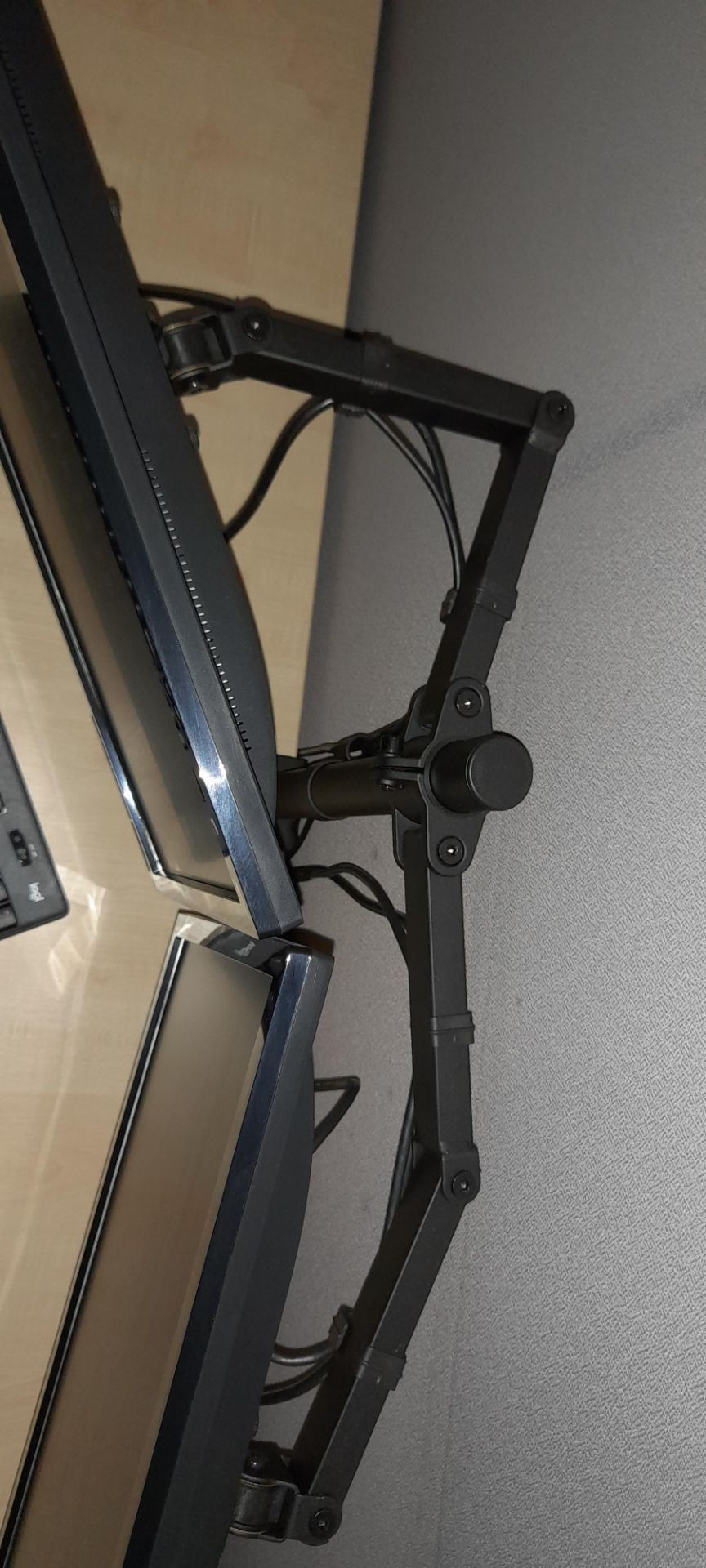2x Acer KA220HQ LCD monitor with twin arm mount. L - Image 2 of 4
