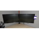 2x Acer KA220HQ LCD monitor with twin arm mount. L