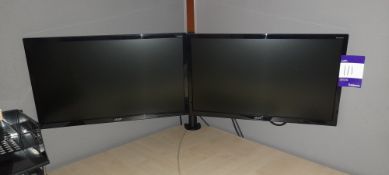 2x Acer KA220HQ LCD monitor with twin arm mount. L