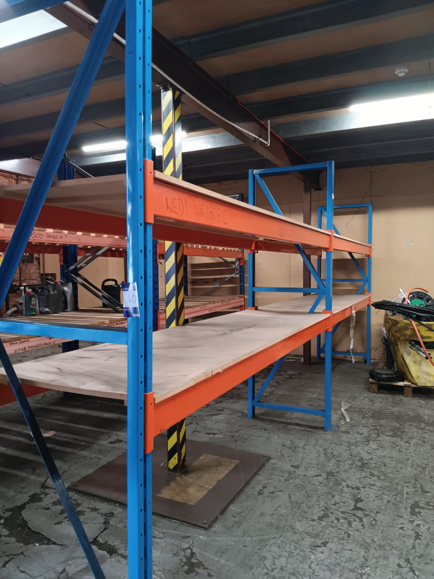 4 bays of orange and blue bolt-less racking height - Image 3 of 3