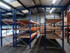 6 bays of orange and blue racking height approxima