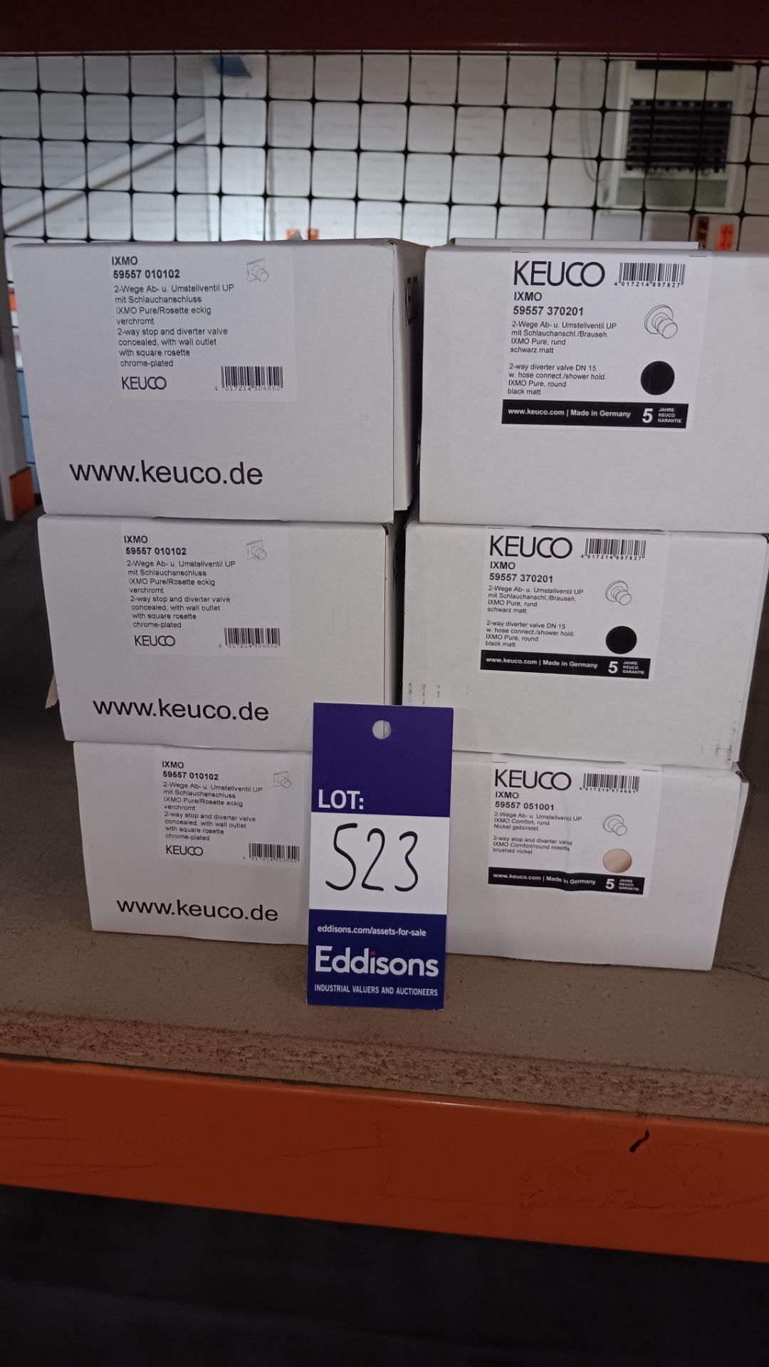 Quantity of various Keuco valves - Please see photo for full description. LOCATED ON MEZZANINE,