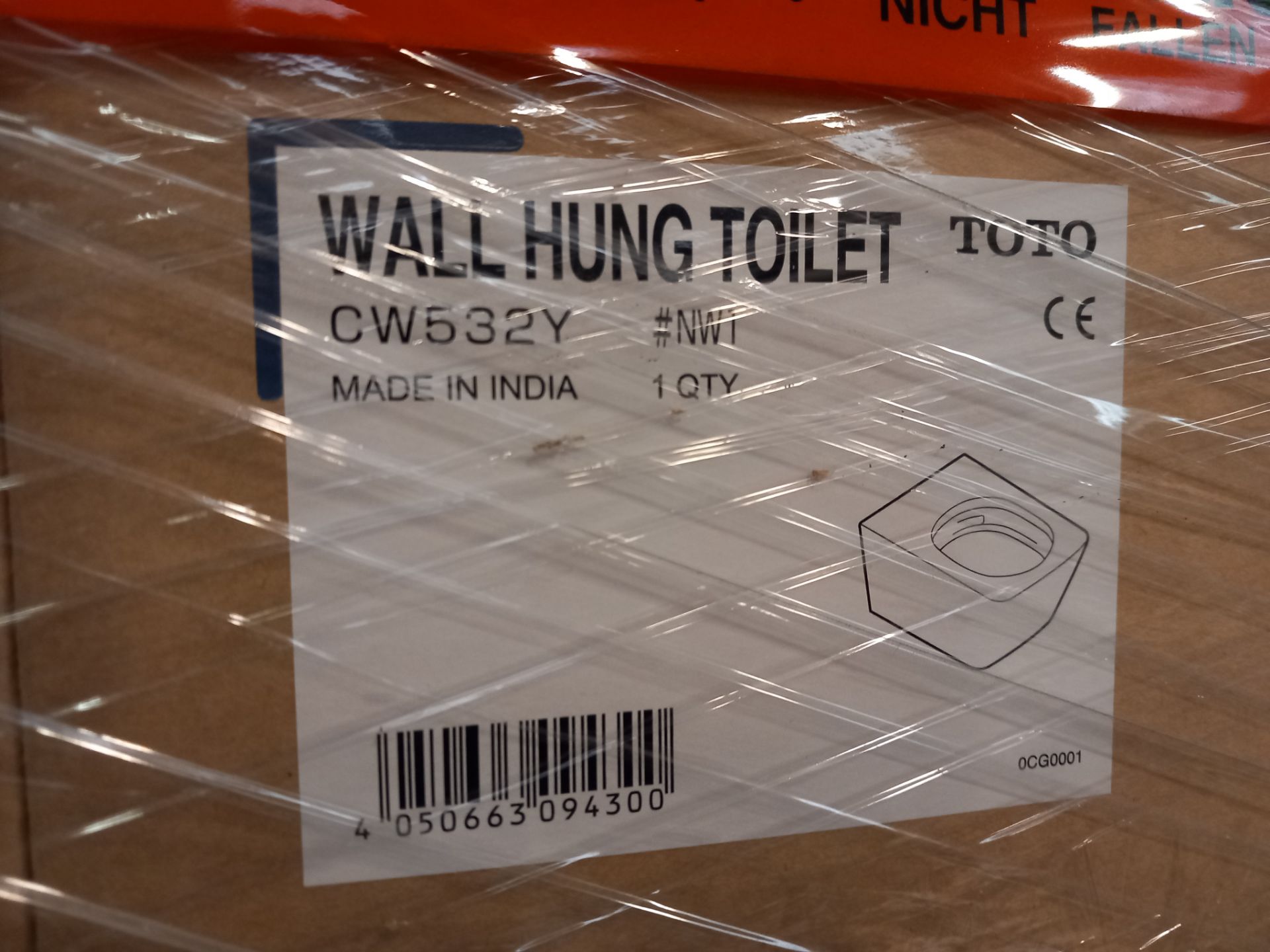 2x Toto CW532Y wall hung toilet (library photograph for information only) - Image 2 of 3