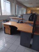4x back to back curved office desk with privacy sc