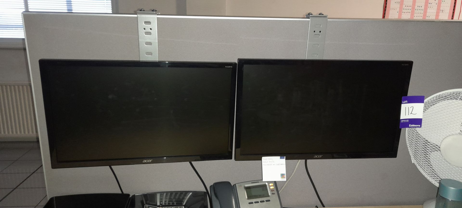 2x Acer KA220HQ LCD monitor with over hanging divi