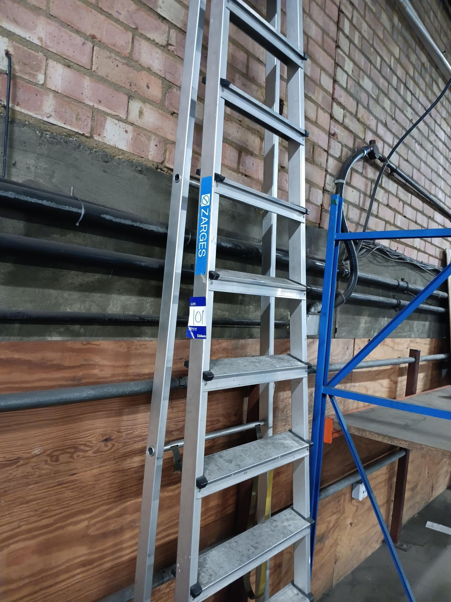 10 tread Zarges A-frame ladder LOCATED ON MEZZANIN