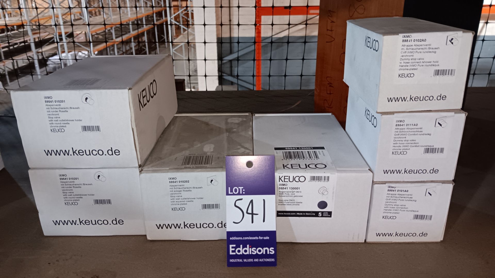 Quantity of various Keuco stop valves - Please see photo for full description. LOCATED ON MEZZANINE,