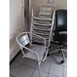 Metal silver tubular chairs