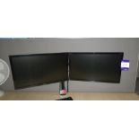 2x Acer KA220HQ LCD monitor with twin arm mount. L