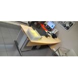 Mixed Colour corner office desk with 3 draw pedest