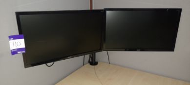 2x Acer KA220HQ LCD monitor with twin arm mount. L