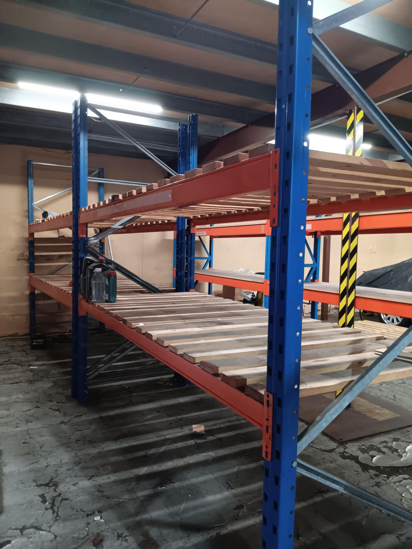 4 bays of orange and blue bolt-less racking height - Image 2 of 3