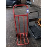 Red steel frame sack trolley