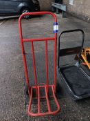 Red steel frame sack trolley