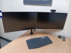 2x Philips monitors with twin arm desk mount