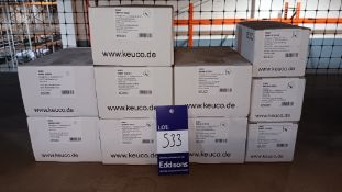 Quantity of various Keuco stop valves & diverters - Please see photo for full description. LOCATED