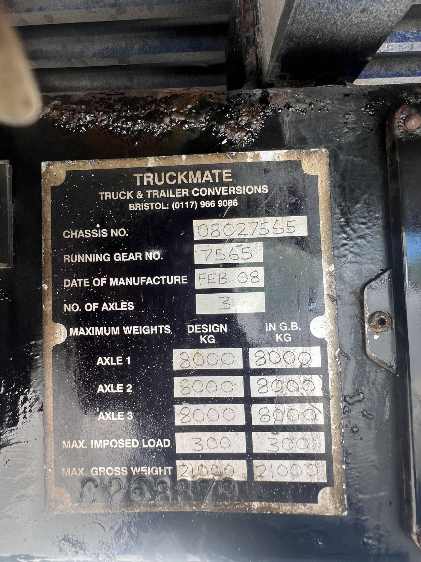 Tri Axle Drawbar Trailer: Able Truckmate 213/SA, - Image 9 of 10