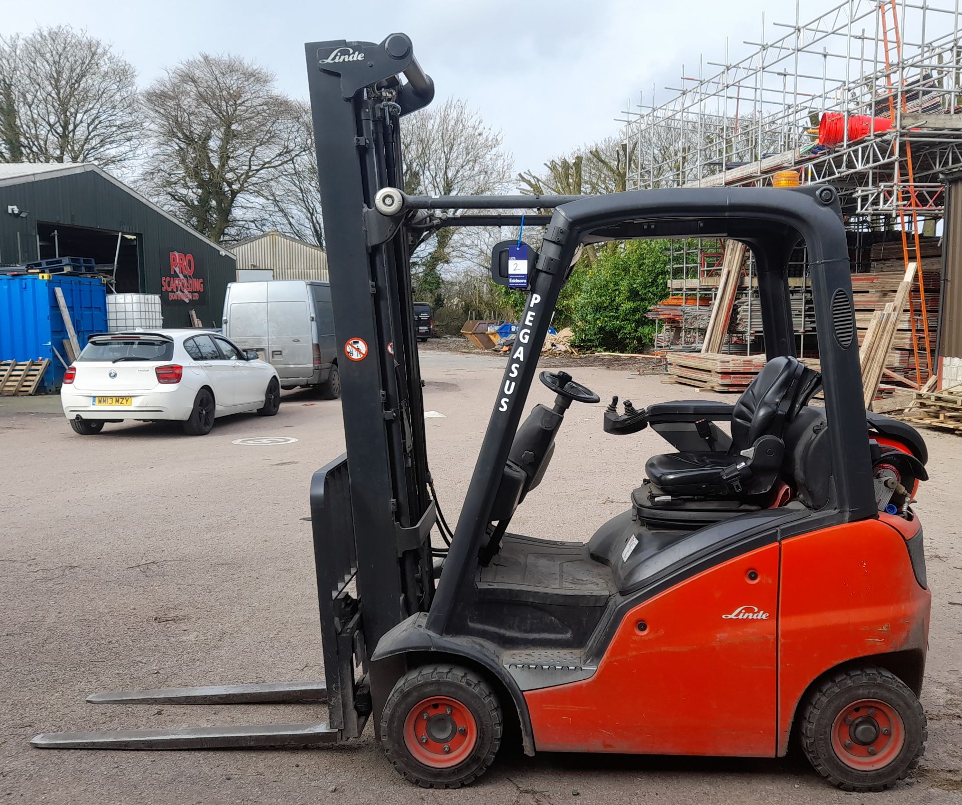 Linde H14T-01 LPG Forklift truck, 4476 Hours, Seri - Image 2 of 12