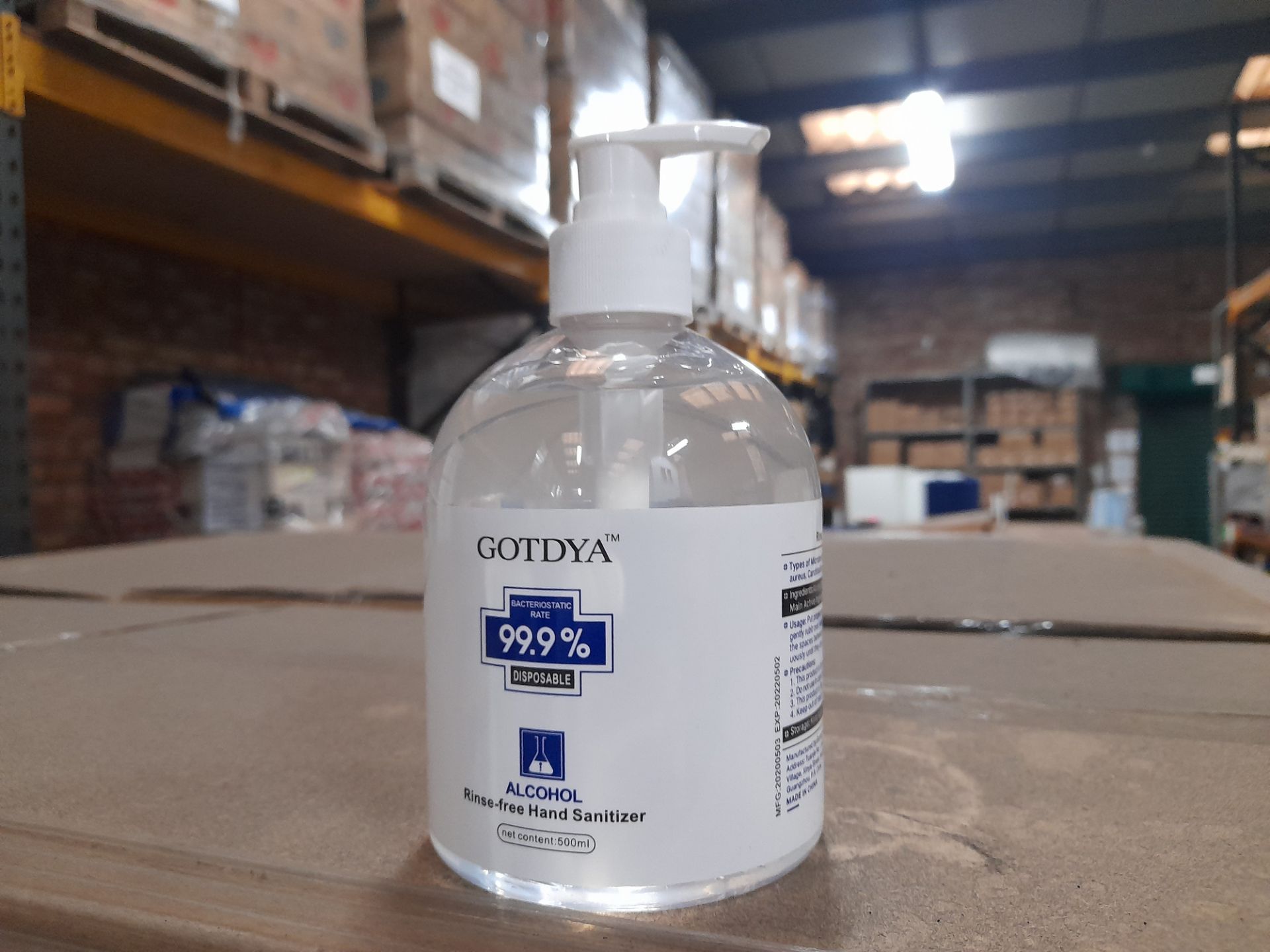 13 Pallets of Gotdya rinse free hand sanitiser. Each pallet contains 45 boxes of 24 500ml bottles, - Image 2 of 4