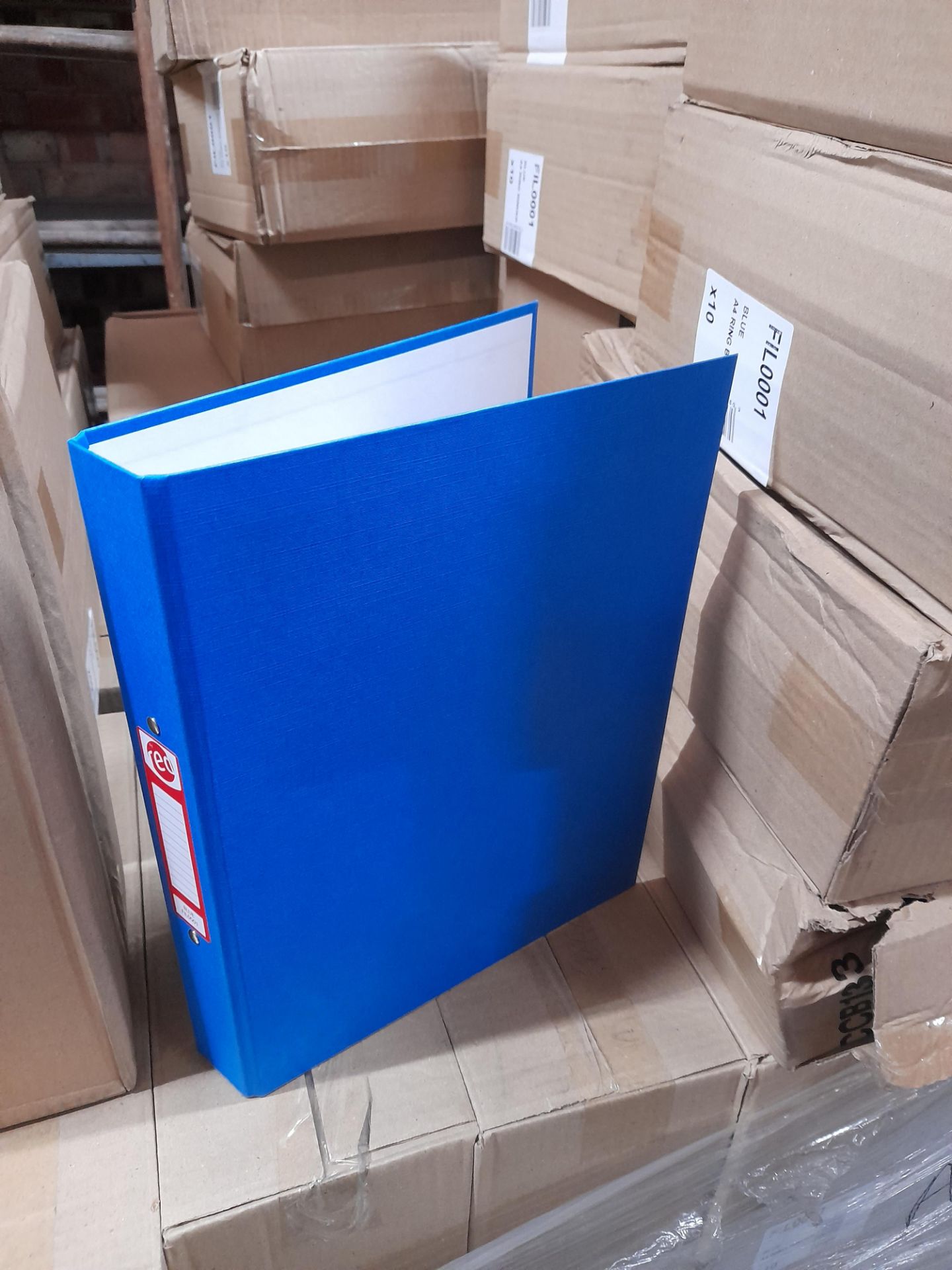 3 Pallets of approx. 200 boxes of blue A4 ring binders, each box contains 10 as lotted per photos - Image 2 of 3