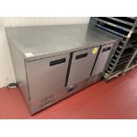 Polar Refrigeration Stainless Steel Three Door Chilled Counter Unit 1370 x 700 x 880mm